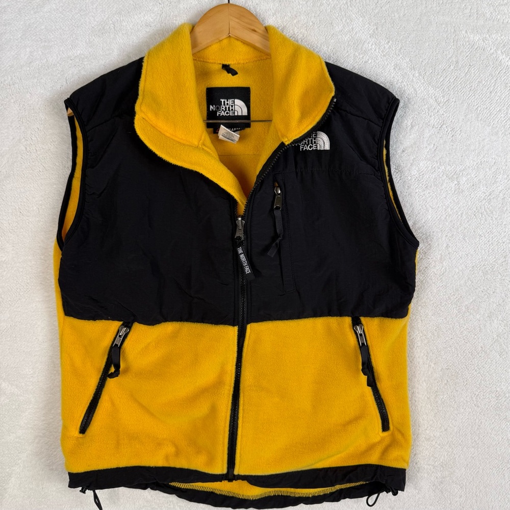 The North Face Denali Yellow Full Zip Fleece Vest 90s Vintage, Women Size Medium